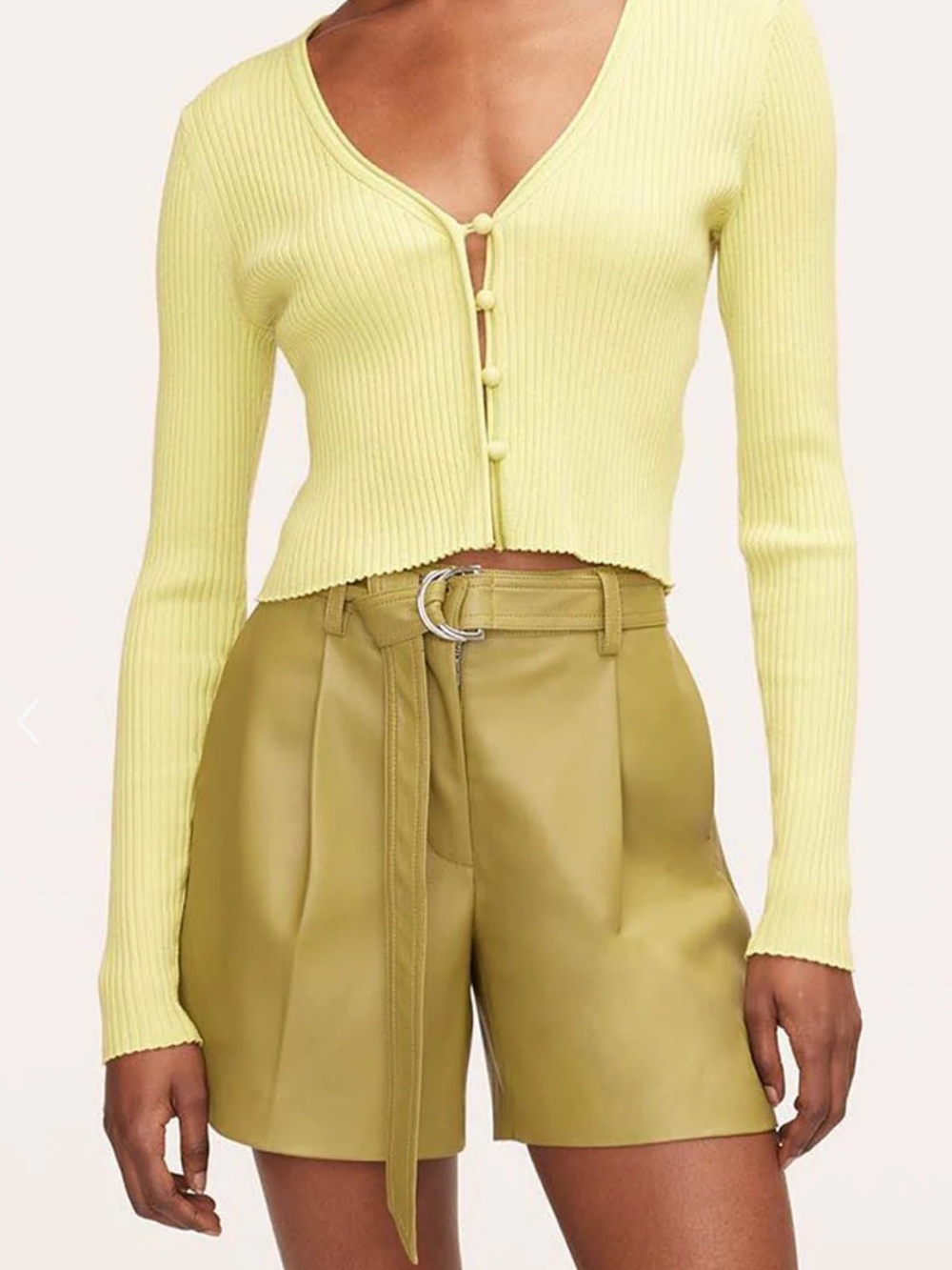 Rebecca Taylor Vegan Leather Belted Short